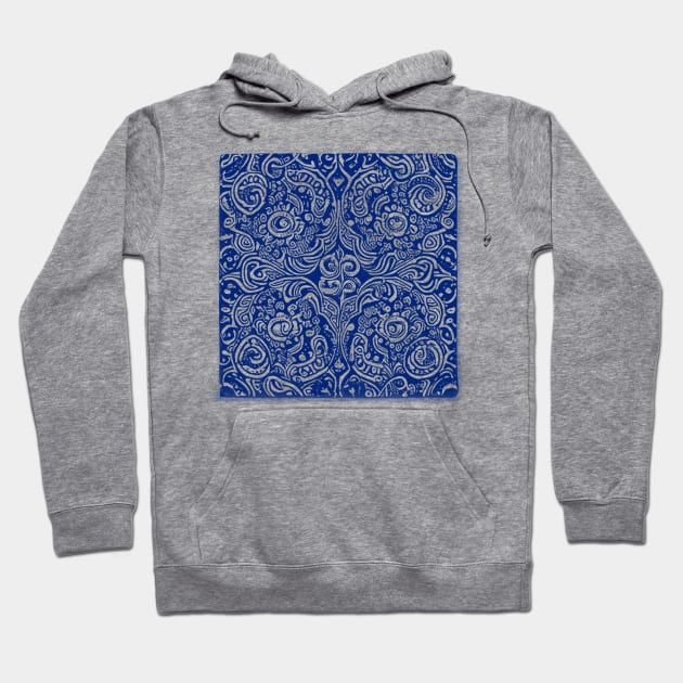 Paisley Print - Blue Aesthetic Hoodie by BubbleMench